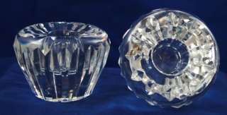 PAIR OF BEAUTIFUL WATERFORD CRYSTAL CANDLE HOLDERS MINT SIGNED MADE 
