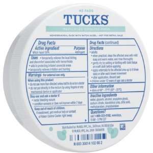 Tucks Hemorrhoidal Pads With Witch Hazel 40 ct (Quantity of 5)
