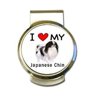  I Love My Japanese Chin Money Clip
