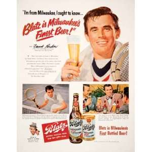  1950 Ad Blatz Beer Brewing Milwaukee Wisconsin Tennis US 