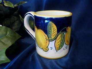 DERUTA ITALY Italian Pottery TUSCAN LEMONS Coffee Mug Coffee Cup 