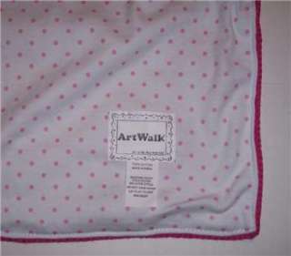 Artwalk Baby Stroller Crib Blanket Knit Girls Owl Hoot Hoot Pink Lined 