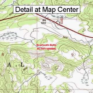  USGS Topographic Quadrangle Map   Beartooth Butte, Wyoming 