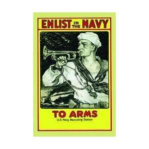  Enlist in the Navy To arms 12x18 Giclee on canvas