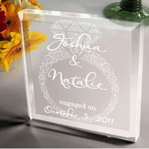   Personalized Diamonds are Forever Engagement Keepsake and Paperweight