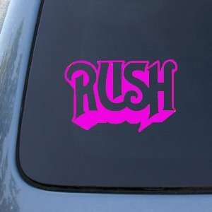 RUSH Rock Band Logo   6 HOT PINK   Car, Truck, Notebook, Vinyl Decal 