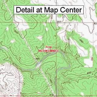  USGS Topographic Quadrangle Map   Troy, Oklahoma (Folded 
