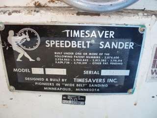 Timesaver Speedbelt Sander  