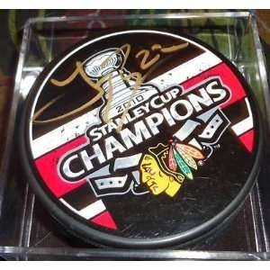 Signed Troy Brouwer Puck   * * STANLEY cup w COA   Autographed NHL 