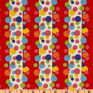  44 Wide Hallmark Occasions Balloon Stripe Red Fabric By 