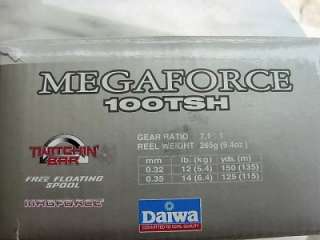 New Daiwa Megaforce 100TSH Right Handed Baitcast Reel w/ Twichin Bar