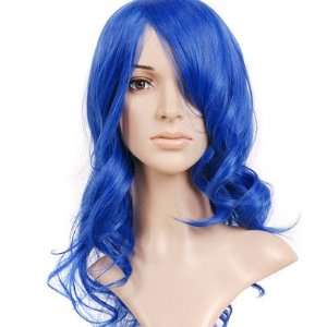   Blue Curly Medium Length Anime Costume Cosplay Wig Toys & Games