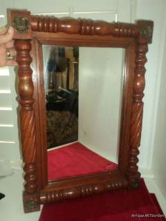 ANTIQUE French Provincial FEDERAL Fruitwood ? Wall Mirror Picture 