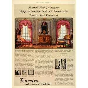  1929 Ad Marshall Field Louis XV Boudoir Steel Casement 