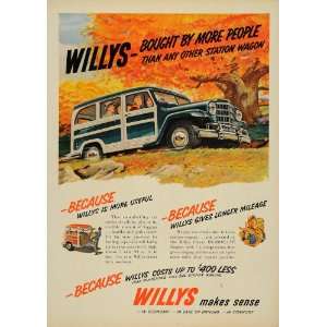  1951 Ad Vintage Willys Jeep Pricing Station Wagons 