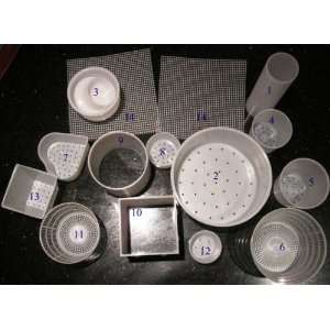  Cheese Making Mold Kit   13 Molds plus 2 Cheese Mats