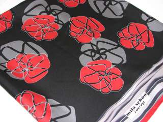 Mila Schon Concept Silk Scarf / Floral 34 X 34 (Black)  