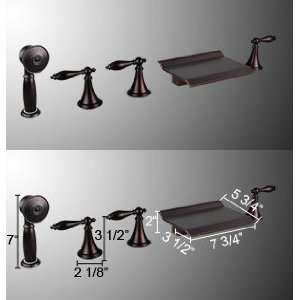ORB Oil Rubbed Bronze 5 Pieces Widespread Bath Tub & Shower Faucets