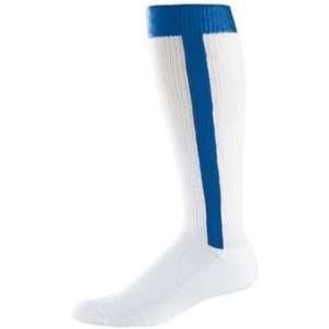  Adult Baseball Stirrup Socks   White and Royal Sports 