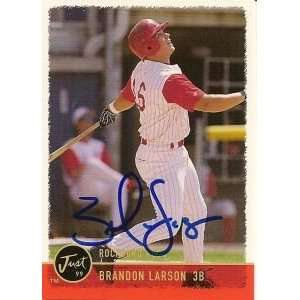   Brandon Larson Minor League Signed 1999 Just Card