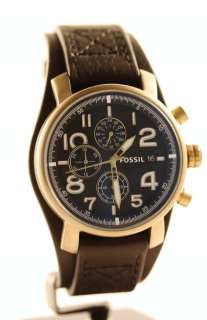 Reloj negro de bronce fósil DE5008 de dial de Vintaged NUEVO