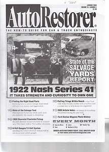 Classic Auto Restorer 1/04, Salvage Yards, 22 Nash  