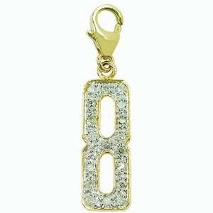  14K Gold 1/10ct HIJ Diamond 8 Spring Ring Charm Arts 