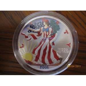  2001 Painted Silver Eagle $1 Coin 