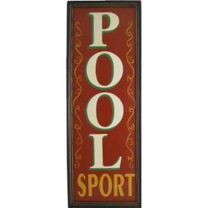  Billiards Wood Sign   Pool Sport