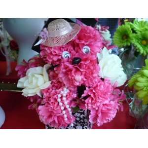  Silk Floral Puppies Centerpieces Pink Lady