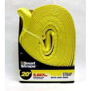   Yellow 20 17,000 lbs Capacity Consumer Grade Tow Strap with Loop Ends