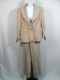 ELLEN TRACY Tan Beige Wool Suit Jacket Pants 10  