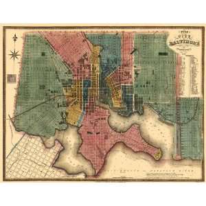  BALTIMORE MARYLAND (MD) PLAN OF THE CITY MAP 1836