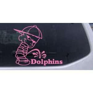 Pee On Dolphins Car Window Wall Laptop Decal Sticker    Pink 24in X 19 