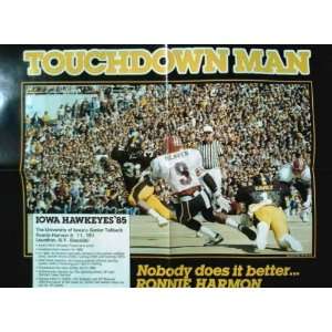 1985 Ronnie Harmon, Touchdown Man Poster  2 sided Poster 23 in. X 16 