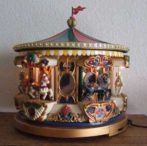 Mr.Christmas MERRY GO ROUND/Carousel Lighted Animated Musical Holiday 