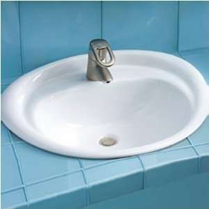 Dorian ADA Compliant Self Rimming Sink Finish Colonial White, Faucet 