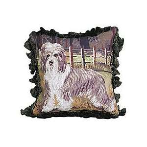  Bearded Collie Needlepoint Pillow