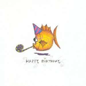    Birthday Fish, Fish Note Card by Alicia Tormey, 5x5