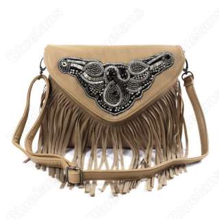 Designer Special Totems Faux Leather Tassel Satchel Handbag Shoulder 