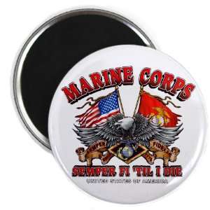  2.25 Magnet Marine Corps Semper Fi Til I Die Everything 