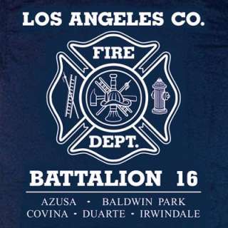 Los Angeles County Fire Dept. Battalion 16 T shirt L  