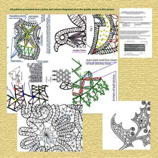 34 bobbin lace patterns with diagrams and more  