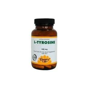  Country Life L Tyrosine 500 mg with B 6 100 caps CU 044 