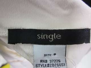 SINGLE Silk Ivory Lace Trim Sleeveless Top Shirt Sz P  