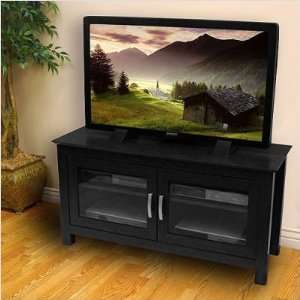   in. Columbus Wood TV Console   Black by Walker Edison