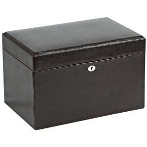  London Collection Medium Cocoa Leather Jewelry Box