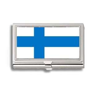  Finland Finnish Flag Business Card Holder Metal Case 
