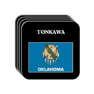US State Flag   TONKAWA, Oklahoma (OK) Set of 4 Mini Mousepad Coasters