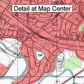 USGS Topographic Quadrangle Map   Bellevue, Tennessee (Folded 